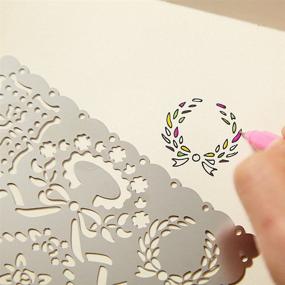 img 3 attached to 🖌️ JoyTong Lace Metal Template Drawing Stencil - Size 4.72"×3.34" (H1)