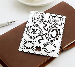 img 4 attached to 🖌️ JoyTong Lace Metal Template Drawing Stencil - Size 4.72"×3.34" (H1)