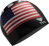 tyr usa latex cap black sports & fitness logo