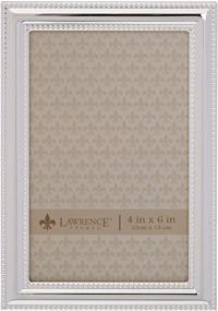 img 3 attached to Silver-Plated Metal Picture Frame by Lawrence Frames - Delicate Beading Design - 4x6-Inch