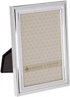 silver-plated metal picture frame by lawrence frames - delicate beading design - 4x6-inch logo