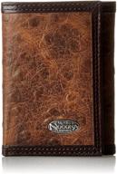 👔 nocona men's brown ostrich trifold wallet: premium quality and timeless style logo