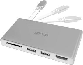 img 4 attached to 💻 Pengo USB C Hub Multiport Adapter – 4-in-1, 2x USB 3.1, SD Card Reader, HDMI 4K@30hz, USB Type C Hub Adapter for MacBook Pro 2018, MacBook Air 2018, MacBook 2015+, Chromebook – Silver Aluminum