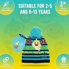 img 2 attached to Shark Winter Glove Beanie Multicolor Boys' Accessories