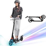 🛴 3 second easy-folding 3 level height adjustable scooter for adults/teens with 220lb capacity, 8-inch big wheels, aluminum alloy t-style design, foldable scooter gift for teens logo