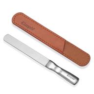 💅 premium stainless steel nail file set with leather case - double sided, anti-slip handle - ideal for men and women logo