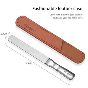 img 1 attached to 💅 Premium Stainless Steel Nail File Set with Leather Case - Double Sided, Anti-Slip Handle - Ideal for Men and Women