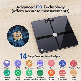 img 3 attached to 🧴 1 BY ONE Body Weight Scale with BMI, Digital Bathroom Scales, Bluetooth Scale for Body Fat Analysis, Accurate ITO Technology with 14 Measurements, Includes 3 AAA Batteries and Body Tape Measure, Supports up to 400lbs