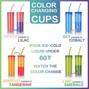 img 2 attached to ☕️ Set of 4 Color-Changing Acrylic Tumblers with Lids and Straws – 16oz, Reusable and Insulated Travel Cups – Pastel Colored, Bulk Plastic Coffee Cups with Double Wall – Ideal for Water and Beverages