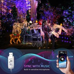 img 1 attached to 🎵 XTELARY Fairy Lights Plug in: 66ft 200 LED String Lights with Music Mode, RGB Color Changing Twinkle Lights with Remote & App Control - Perfect for Bedroom, Party, Outdoor Indoor Decor