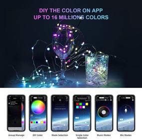 img 3 attached to 🎵 XTELARY Fairy Lights Plug in: 66ft 200 LED String Lights with Music Mode, RGB Color Changing Twinkle Lights with Remote & App Control - Perfect for Bedroom, Party, Outdoor Indoor Decor