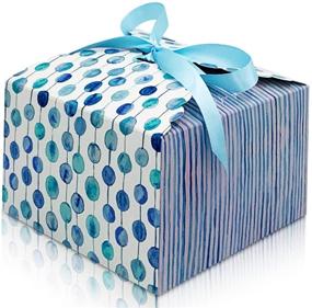 img 1 attached to 🎁 20 упаковок больших декоративных подарочных коробок с лентами - идеально подходят для печенья, выпускных, подружек невесты, свадеб, дней рождения, посиделок - картона высокого качества 400г/м² - 7.3 x 7.3 x 4.6 дюйма
