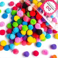 🎨 adeweave 300pcs 1 inch pom poms – soft and fluffy, multi-colored pompoms for arts, crafts, and diy projects. round puff balls in a reusable zipper bag, great for kids at school and home logo