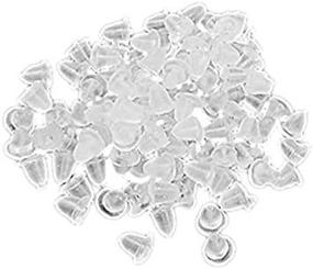 img 4 attached to 💎 200 Pieces of Clear Soft Plastic Earring Back Caps - Ideal for Replacement