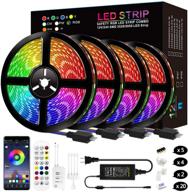 🌈 mixi 65.6ft led strip lights: waterproof rgb color changing with bluetooth music sync app, remote controller - perfect wall, rope, and bedroom decor логотип