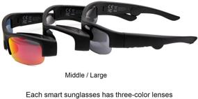 img 3 attached to 🕶️ TJ Half-Frames - Audio Sunglasses with Open Ear Headphones, Bluetooth Glasses for Men Women, UV400 Lightweight Cycling Glasses for Cycling, Fishing, Running, Driving (Please Select Size: 142mm)