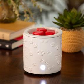 img 2 attached to 🐾 Enhance Your Space with the White Paw Prints Ceramic Candle Warmer Electric - Safe, Convenient, and Stylish Fragrance Warmer for Wax Melts, Cubes, and Tarts - Perfect Home Décor, Office, and Gift Idea!