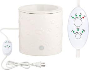 img 4 attached to 🐾 Enhance Your Space with the White Paw Prints Ceramic Candle Warmer Electric - Safe, Convenient, and Stylish Fragrance Warmer for Wax Melts, Cubes, and Tarts - Perfect Home Décor, Office, and Gift Idea!