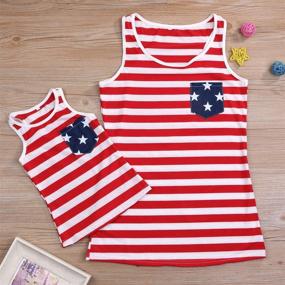 img 3 attached to YOUNGER TREE American Sleeveless Striped Mom Girls' Clothing