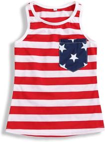 img 4 attached to YOUNGER TREE American Sleeveless Striped Mom Girls' Clothing