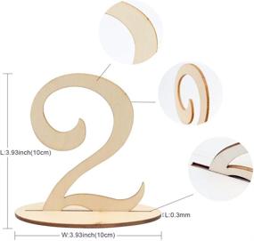 img 4 attached to AerWo Wooden Table Numbers 1-20 | Wedding Reception Decorations | Table Number with Base for Wedding Table Decor