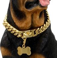 🐕 w/w lifetime gold dog chain collar: secure buckle, 18k cuban link, chew-proof heavy duty for medium to large dogs - pitbulls, german shepherds logo