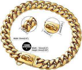 img 3 attached to 🐕 W/W Lifetime Gold Dog Chain Collar: Secure Buckle, 18K Cuban Link, Chew-Proof Heavy Duty for Medium to Large Dogs - Pitbulls, German Shepherds