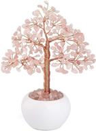 enhance prosperity at home with manifo natural rose quartz healing crystal tree: feng shui figurine for good luck and wealthy home decoration логотип
