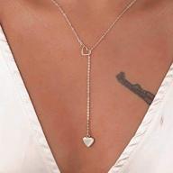 💖 jovono boho love necklace: stylish silver heart pendant necklaces chain jewelry, perfectly adjustable for women and girls logo