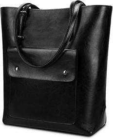 img 4 attached to 👜 YALUXE Women's Vintage Leather Shoulder Handbags & Wallets: Stylish Totes for Fashionable Ladies