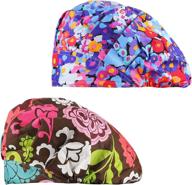 👒 cascacy 2 pack women's adjustable cotton bouffant working cap with sweatband - multi color working hats for enhanced comfort and style logo