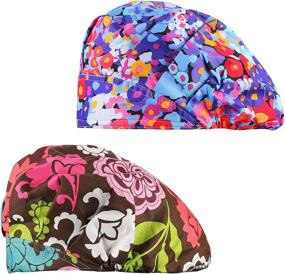 img 4 attached to 👒 Cascacy 2 Pack Women's Adjustable Cotton Bouffant Working Cap with Sweatband - Multi Color Working Hats for Enhanced Comfort and Style