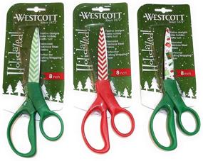 img 1 attached to 🎁 Westcott 8 Inch Holidazed Scissors: Festive Green-White Chevron Design for Crafting and Gift Wrapping