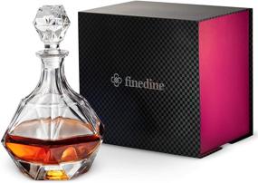 img 3 attached to 🥃 European Style Glass Whiskey Decanter with Glass Stopper - FineDine 30 Oz. - Magnetic Gift Box Included - Exquisite Diamond Design - Ideal Glass Decanter for Alcohol, Bourbon, and Scotch