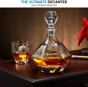 img 1 attached to 🥃 European Style Glass Whiskey Decanter with Glass Stopper - FineDine 30 Oz. - Magnetic Gift Box Included - Exquisite Diamond Design - Ideal Glass Decanter for Alcohol, Bourbon, and Scotch