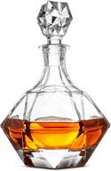 🥃 european style glass whiskey decanter with glass stopper - finedine 30 oz. - magnetic gift box included - exquisite diamond design - ideal glass decanter for alcohol, bourbon, and scotch logo