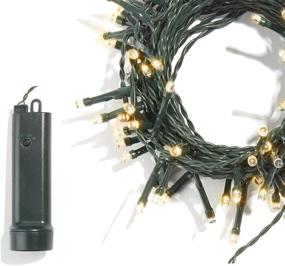img 2 attached to Battery-Powered Christmas Lights - 100 LED Bulbs, 17.5 Ft Green 🎄 Wire, 8 Twinkle Settings & Timer, Waterproof String Light for Indoor/Outdoor Decor