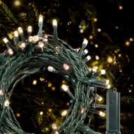 battery-powered christmas lights - 100 led bulbs, 17.5 ft green 🎄 wire, 8 twinkle settings & timer, waterproof string light for indoor/outdoor decor logo
