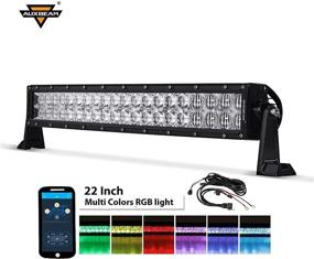 img 4 attached to 🚗 Auxbeam 22 Inch Curved LED Light Bar RGB Multi-Color 5D V Series 120W Off-Road Driving Light Spot Flood Combo Beam