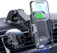 📱 vicseed universal wireless car charger mount: fast qi charging, 10w/7.5w, dashboard/windshield/air vent phone holder for car - iphone 12 se 11 pro max xs xr samsung s20 note10 note9 s10 s9 lg compatible logo