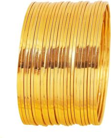 img 4 attached to 📿 Exquisite Touchstone Golden Bangle Collection: 24 Designer Bracelets for Women in Gold and Silver Tone - Bollywood Inspired, Fine Cut Edges, Tango Tune Depiction