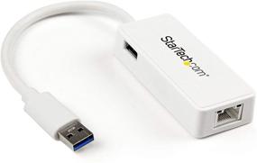 img 4 attached to 🔌 StarTech.com USB 3.0 to Gigabit Ethernet Adapter NIC with USB Port (White) - USB 3.0 NIC - High-Speed USB 3.0 LAN Adapter for 10/100/1000 Mbps Connectivity (USB31000SPTW)