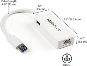 img 3 attached to 🔌 StarTech.com USB 3.0 to Gigabit Ethernet Adapter NIC with USB Port (White) - USB 3.0 NIC - High-Speed USB 3.0 LAN Adapter for 10/100/1000 Mbps Connectivity (USB31000SPTW)