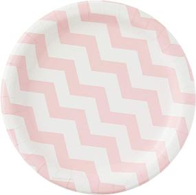 img 4 attached to 🎀 Стильное и шикарное: Бумажные тарелки Creative Converting Celebrations Chevron, 96 штук, 8,75 дюйма, в классическом розовом цвете