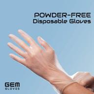 💎 gemorie gem gloves vinyl powder free disposable gloves - 100 pcs: premium protection for versatile use logo