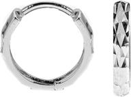 ritastephens unisex 14k gold tube hoop earring with diamond-cut huggie design logo