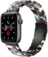 ремешок wongeto resin для apple watch 38 мм 40 мм series 6 5 4 3 2 1 & se - женщины мужчины с застежкой из нержавеющей стали, ремешок для замены iwatch (синий, 38 мм/40 мм) логотип