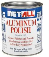 🧼 32oz all-in-one met-all aluminum stainless steel polish and cleanser with easy waxing, enhanced by extra large microfiber polishing cloth logo