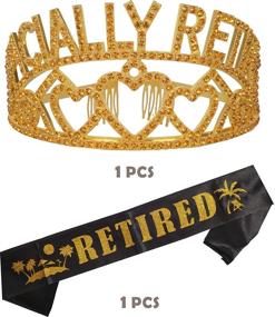 img 2 attached to Gold Retirement Party Set - Officially Retired Tiara/Crown, Sash for Women, Satin Sash - Retirement Party Supplies & Gifts for Women, Retirement