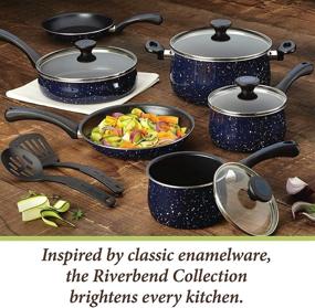 img 3 attached to 🍳 12 Piece Lavender Speckle Paula Deen Riverbend Nonstick Cookware Pots and Pans Set